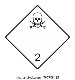 ADR 2.3 traffic transport sign. Toxic gas symbol. Vector icon for web and print