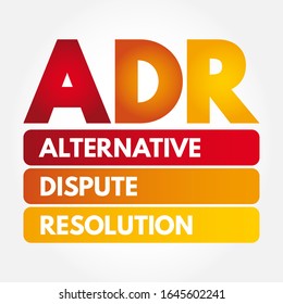 ADR - Acrónimo alternativo de resolución de disputas, contexto del concepto empresarial