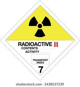 ADR clase 7 B signo radiactivo aislado sobre fondo blanco