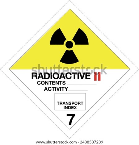ADR class 7 B sign radioactive isolated on white background