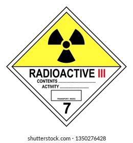 ADR class 7 C sign radioactive isolated on white background