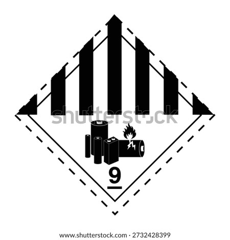 ADR LBM Class 9 Hazard Label. ADR LBM Safety Label for Packaging. Lithium Battery Class 9 Dangerous Goods. Class 9 Miscellaneous Hazard Symbol for Transport. International Shipping Label.