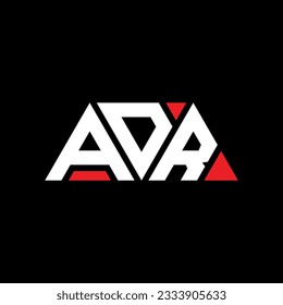 Diseño del logotipo de la letra triangular de ADR con forma triangular. Monograma de diseño del logotipo del triángulo de ADR. Plantilla de logotipo vectorial de triángulo ADR con color rojo. El logotipo triangular de ADR Diseño sencillo, elegante y lujoso.