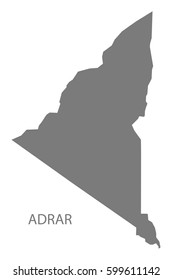 Adrar Algeria map grey illustration silhouette