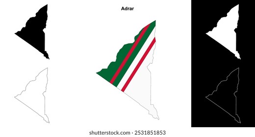 Adrar province outline map set