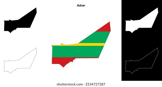 Adrar region outline map set