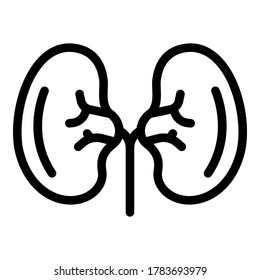 Adrenal kidney icon. Outline adrenal kidney vector icon for web design isolated on white background