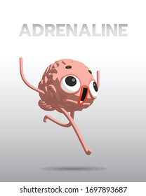 Adrenalineffekte auf den Gehirntyp