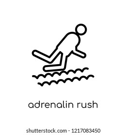 Adrenalin rush icon. Trendy modern flat linear vector Adrenalin rush icon on white background from thin line sauna collection, editable outline stroke vector illustration