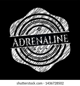 Adrenaline chalkboard emblem on black board. Vector Illustration. Detailed.