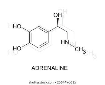 adrenaline formula molecular structure vector design