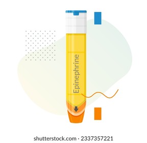 Adrenaline- hormone Injection for Severe Food Allergy - Stock Illustration as EPS 10 File