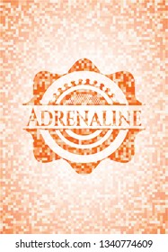 Adrenaline orange mosaic emblem with background