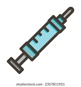 Adrenaline Syringe Vector Thick Line Filled Colors Icon For Personal And Commercial Use.
