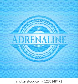 Adrenaline water wave badge background.