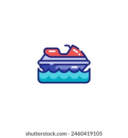 Adrenaline-Pumping Jet Ski Ride Vector Icon Illustration