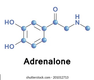 Adrenalone molecule, vector illustration.