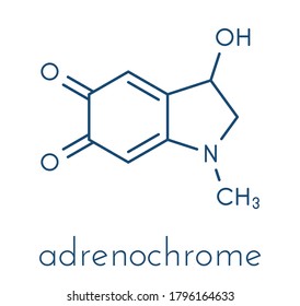 Adrenochrome molecule. Oxidation product of adrenaline. Skeletal formula.