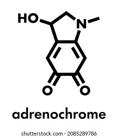 Adrenochrome molecule. Oxidation product of adrenaline. Skeletal formula.