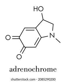 Adrenochrome molecule. Oxidation product of adrenaline. Skeletal formula.