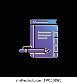 Icono de vector de gradiente azul del libro de direcciones