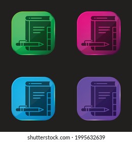 Adress Book four color glass button icon