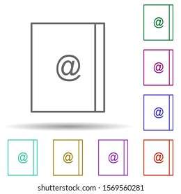 Adress book multi color icon. Simple thin line, outline vector of web icons for ui and ux, website or mobile application