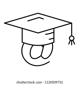 Adress graduated icon. Outline illustration of adress graduated vector icon for web design isolated on white background