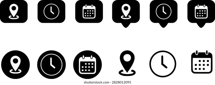 Adress Icon set vector illustration 