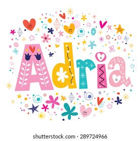 Adria Girls Name Decorative Lettering Type Stock Vector (Royalty Free ...