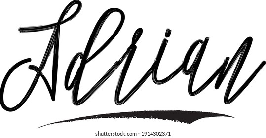 Adrian Beautiful Cursive Typography Black Color Text Vector Quote