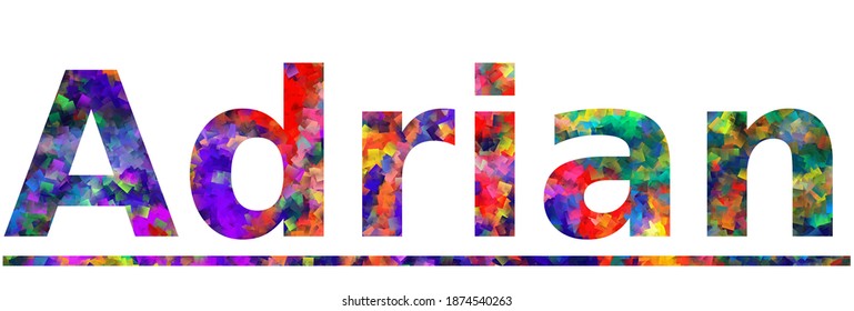 Adrian Colorful Typography Text Banner Vector Stock Vector (royalty 