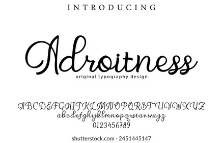 Adroitness Font Stylish brush painted an uppercase vector letters, alphabet, typeface