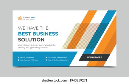 ads agency business banner layout, corporate or business conference webinar, clean header design