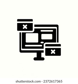 anuncios icono negro, icono aislado en fondo claro, perfecto para sitio web, blog, logotipo, diseño gráfico, medios sociales, interfaz de usuario, aplicación móvil