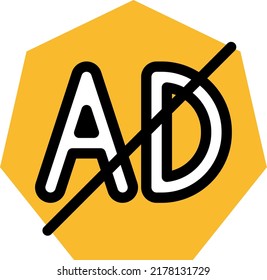 Ads blocker, illustration, vector on a white background.