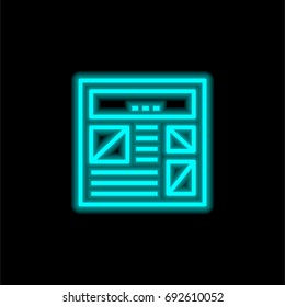 Ads blue glowing neon ui ux icon. Glowing sign logo vector
