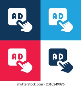 Ads blue and red four color minimal icon set