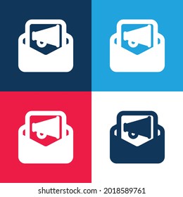 Ads blue and red four color minimal icon set