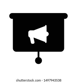 ads board glyph flat vector icon