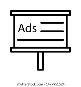 ads board thin line vector icon