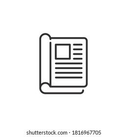 Ads book advertisement icon, line style. Advertising is to persuade /  encourage people to be interested in using the product. Vector illustration. Design on white background. EPS 10