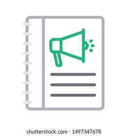 ads book colour line vector icon