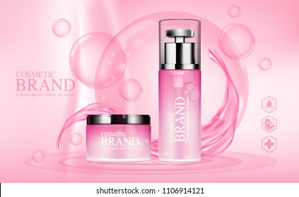 ads brand cosmetic mockup packaging design template