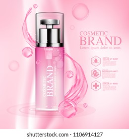 ads brand cosmetic mockup packaging design template