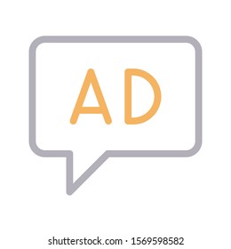 ads bubble vector thin line icon 