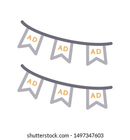 ads buntings colour line vector icon
