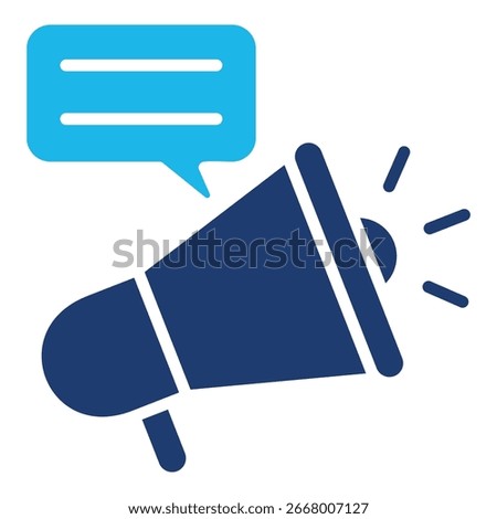 Ads Campaign Icon In Blue Monochrome Flat Design, Vector Illustration