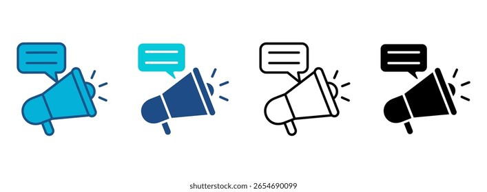 Ads Campaign Icon Set With Multiple Styles. Vector Illustration