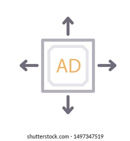 ads colour line vector icon